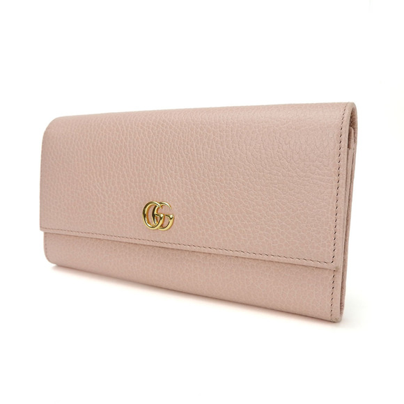GUCCI bi-fold long wallet 456116 GG Marmont leather pink accessory ladies - Picture 2 of 8